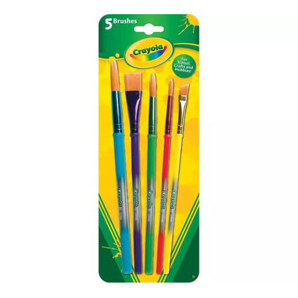Crayola@ Paint Brushes, Assorted Head Shapes, Package of 5 159384