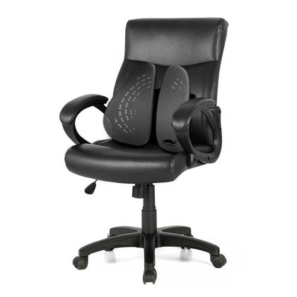Mid Back Bonded-Leather Office Chair with Armrest, Black - Moustache@ - Chair+Black Backrest
