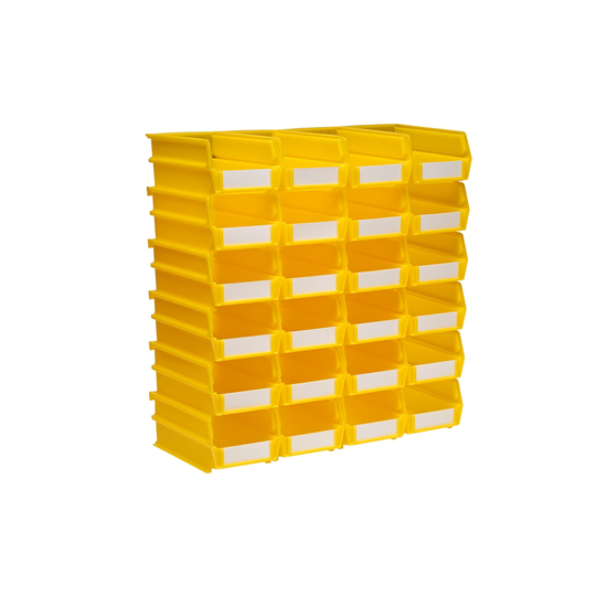 Triton Products LocBin 7-3/8"L x 4-1/8"W x 3"H Yel Poly Hanging Bin and BinClip Kits (24-Count)