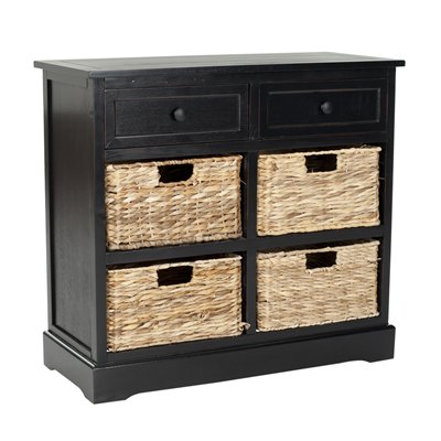 Safavieh Herman Rectangular Distressed Black 2 Drawer Storage Unit Console Table