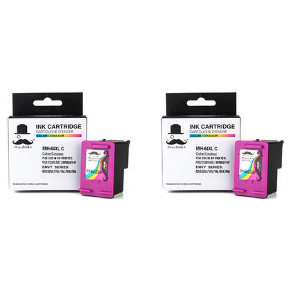 Compatible HP 64XL N9J91AN Tri-color Ink Cartridge High Yield - Moustache® - 2/Pack