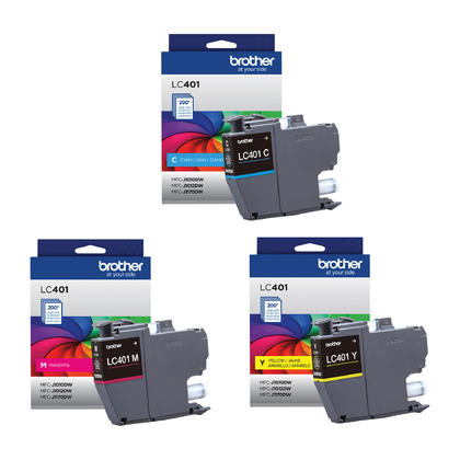 Brother LC401 Color Ink Cartridge Combo C/M/Y