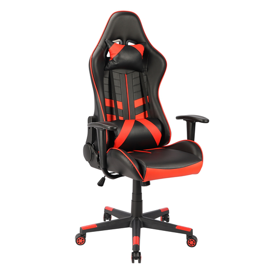 WHI Black and Red Contemporary Adjustable Height Swivel Desk Chair