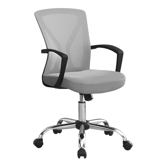 Monarch Specialties Contemporary Ergonomic Adjustable Height Swivel Desk Chair - Grey