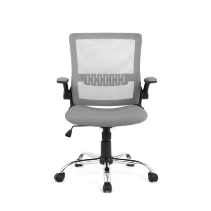 Colorful Mesh Office Chairs with Flip Up Arms , Mid Back - Moustache@ - Grey