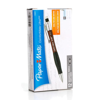 Paper Mate@ ComfortMate Ultra Mechanical Pencil, 0.5mm, Assorted barrel colours - 12/Pack