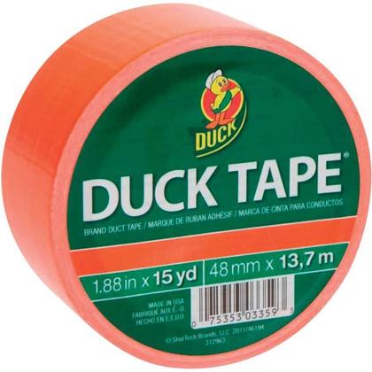 Duck Brand Color Duct Tape,48mm x13.71m, Single Roll - Neon Orange