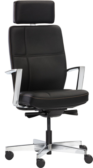 Dennison Office Chair (Black Leather)