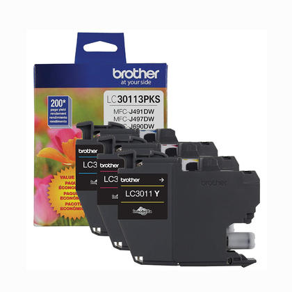 Brother LC30113PKS Color Ink Cartridge Combo C/M/Y