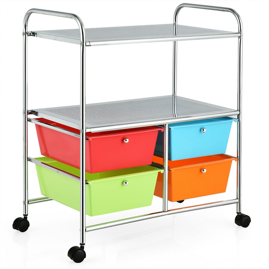 Costway Multicolour 4-Drawer Storage Cart