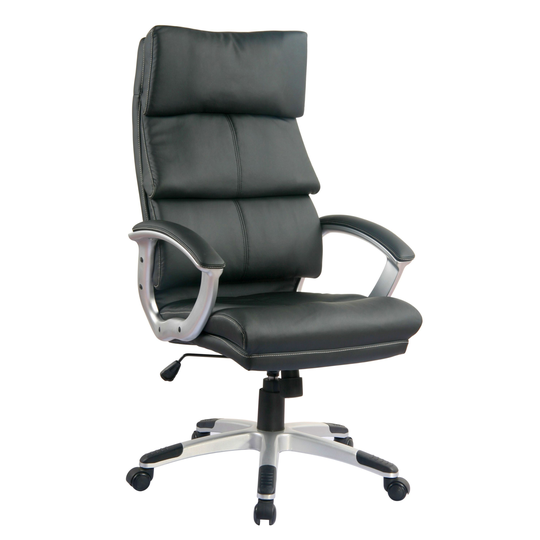 TygerClaw 20.65-in Black Faux Leather Office Chair