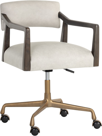 Keagan Office Chair (Saloon Light Grey Leather)