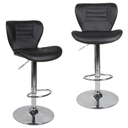 Adjustable Height Swivel Bar Stool - Moustache@ - 2/Pack, Black