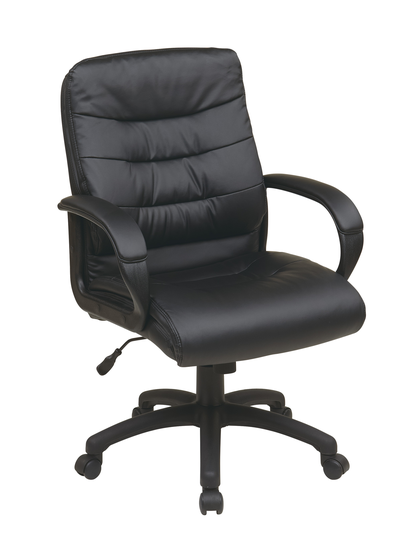 Work Smart™ 22.00-in x 20.25-in Black Faux Leather Chair