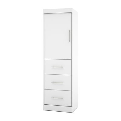 Bestar Nebula 25-in White 1 Door/3 Drawer Storage Unit