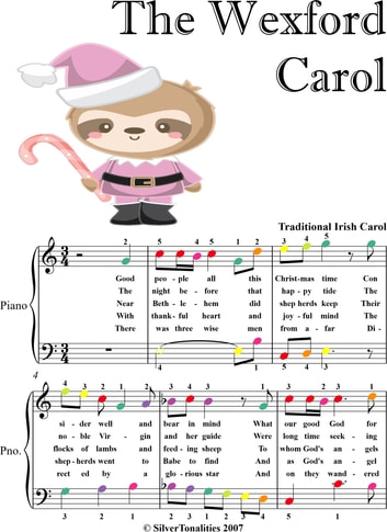 The Wexford Carol Easy Piano Sheet Music with Colored Notes
