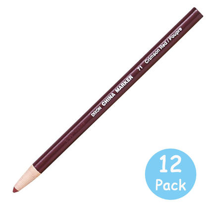 Dixon@ Phano China Marker Pencils - 12/Box - Crimson red