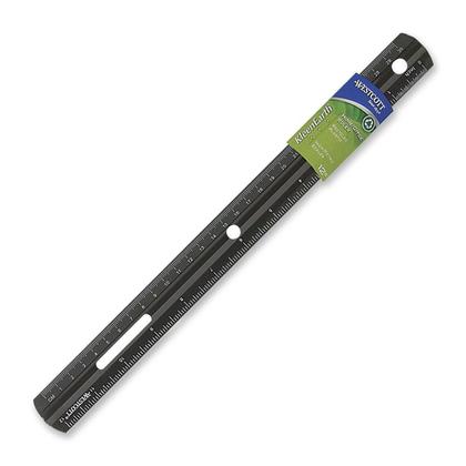 Westcott KleenEarth Recycled Plastic Ruler Beveled Double (41015), 30 cm / 12 ", Black 267252