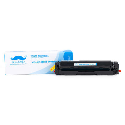 Compatible HP Color LaserJet Pro MFP M282nw 206X W2111X Cyan Toner Cartridge High Yield - With Chip - Moustache®