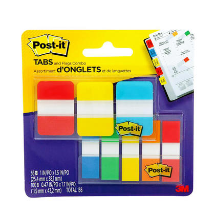 Post-it® Flags and Tabs Value Pack, Assorted Colors