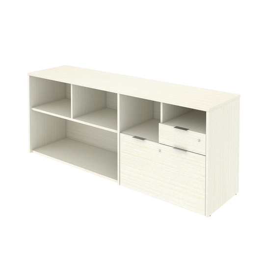 Bestar Aquarius Storage Unit with 8 Cubbies - 35.4-in - Walnut Grey/Slate