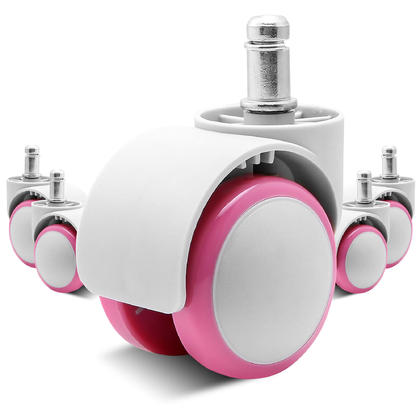 Universal Computer Desk Chair Color Casters, Set of 5 - Pink
