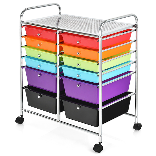 Costway Multicolour 12-Drawer Storage Cart