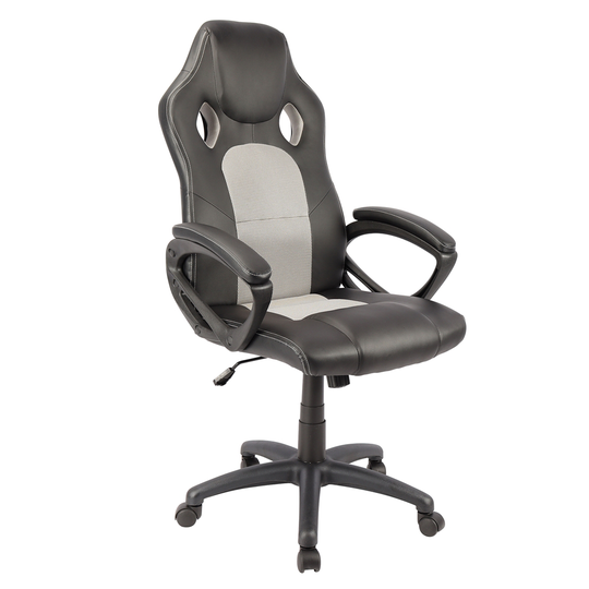 WHI Grey and Black Adjustable Height Contemporary Swivel Desk Chair