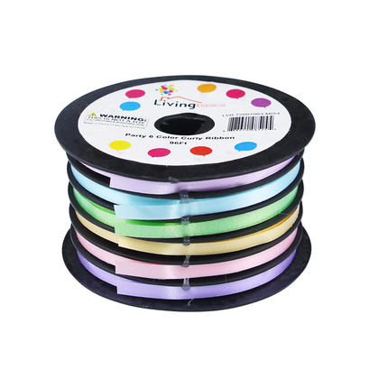 Mix Party 6 Dark Color Curly Ribbon 96Ft