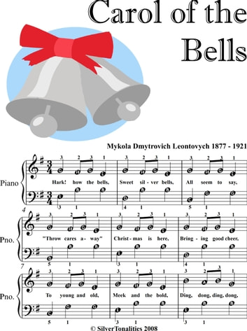 Carol of the Bells Easy Piano Sheet Music with Colored Notes