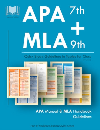 APA 7th + MLA 9th Quick Study Guidelines in Tables for Class (in Color): APA Manual & MLA Handbook Guidelines