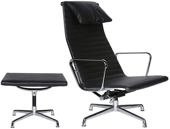 Thore Office Chair & Ottoman (Black)