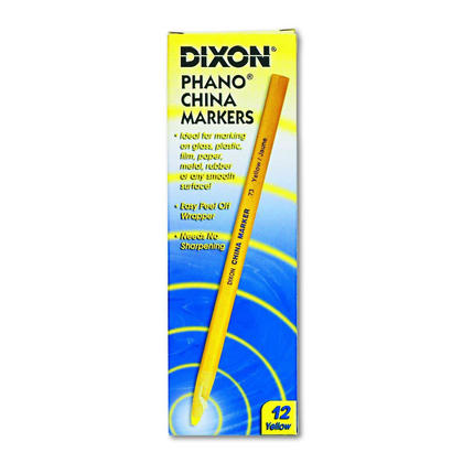 Dixon@ Phano China Marker Pencils - 12/Box - Yellow