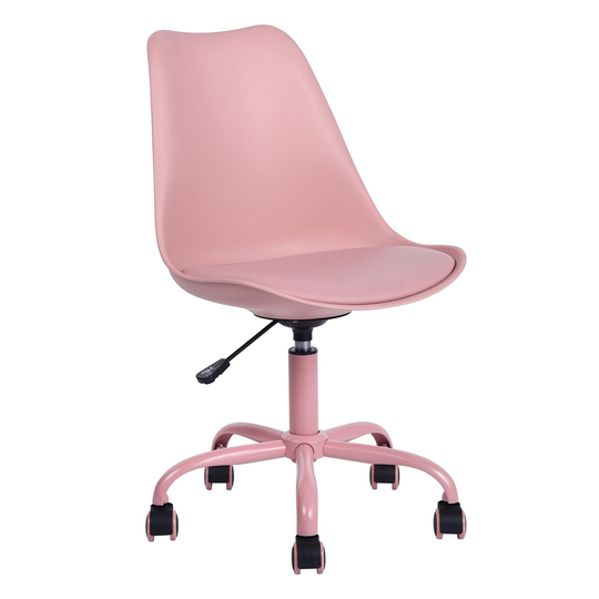 Homycasa BLOKHUS Curve Style Office Chair Modern with 5 Casters - Pink