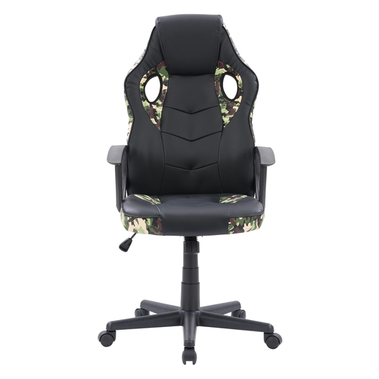 CorLiving Mad Dog Black and Camo Green Ergonomic Adjustable Height Swivel Desk Chair