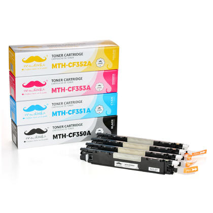 Compatible HP Color LaserJet Pro MFP M176N Toner Cartridges BK/C/M/Y - Moustache