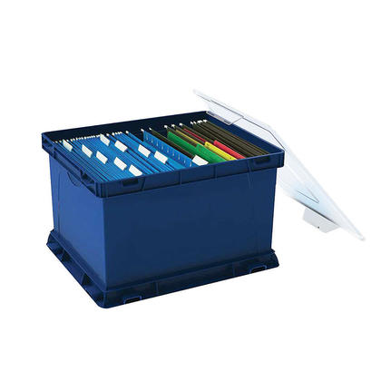 Storex Stackable Storage and Filing Cube, Blue, 3 Units/Pack