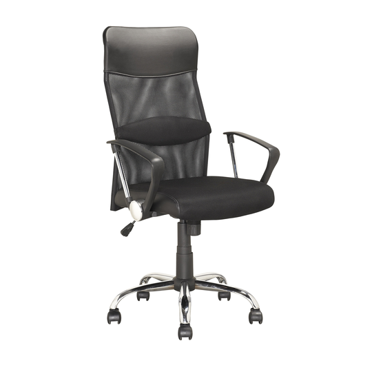 CorLiving CoreLiving 21.50-in x 19.50-in Black Leatherette And Mesh Executive Office Chair