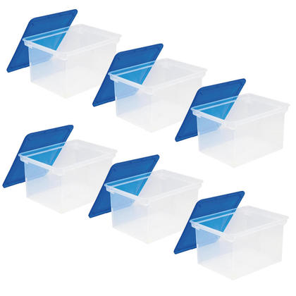 Storex® Plastic Storage Box, 18" x 14" x 11-1/2",6 PACK, 789800