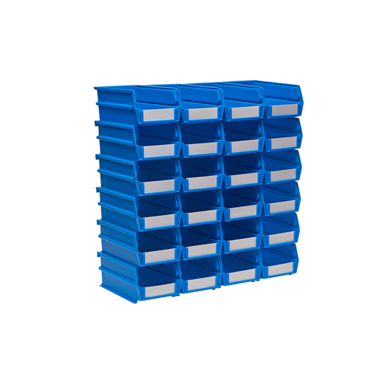 Triton Products LocBin Stacking Hanging Interlocking Polypropylene Storage Bin in Blue (24-Pack)