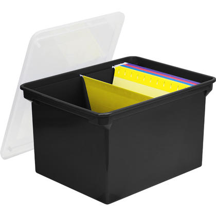 Storex® Plastic Storage Box, 18" x 14" x 11-1/2" - Black