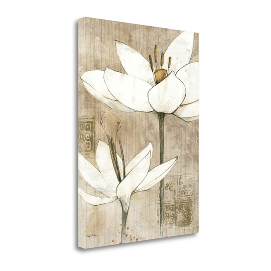 Tangletown Fine Art Pencil Floral I Frameless 26-in H x 20-in W Floral Canvas Print