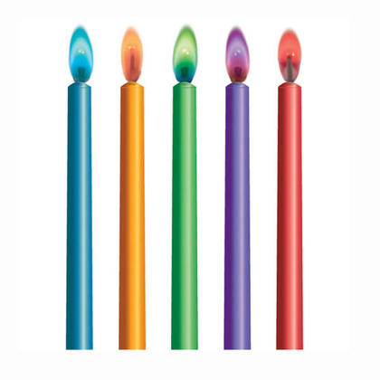 Birthday Candles & Holders Color Flame 10Pcs