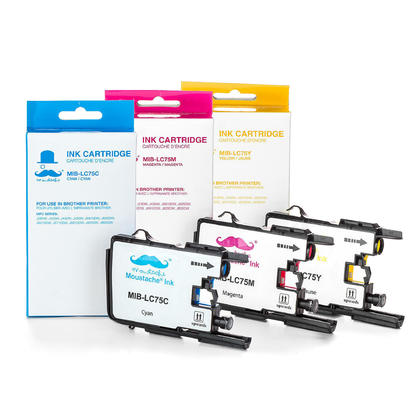 Compatible Brother MFC-J825DW Color Ink Cartridges C/M/Y Combo by Moustache, 3 pack - High Yield