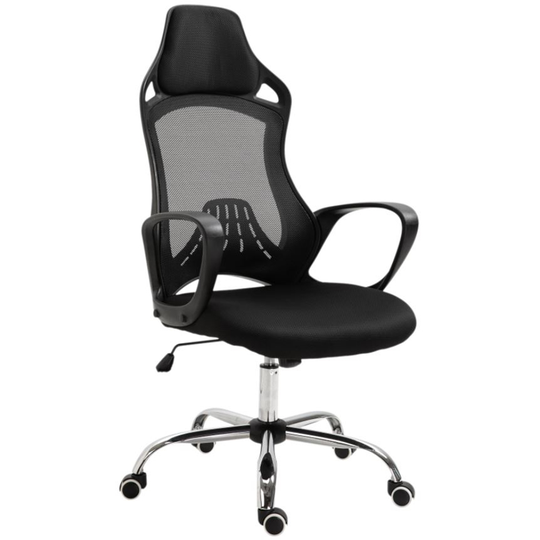Vinsetto Black Contemporary Adjustable Height Swivel Ergonomic Gaming Chair