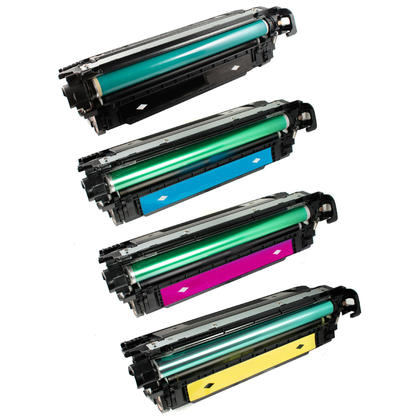 Compatible HP Color LaserJet CP3525n Toner HP 504A Combo BK/C/M/Y (CE250A/CE251A/CE253A/CE252A)