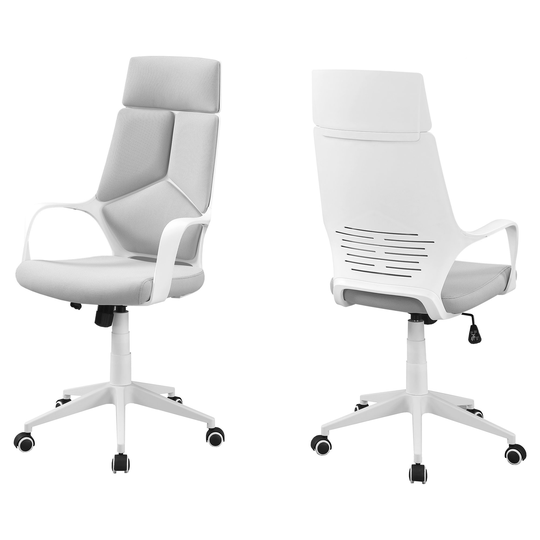 Monarch Specialties Monarch Contemporary Fabric Office Chair - White/Grey