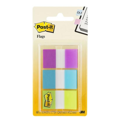 Post-it® Flags, 0.94" Wide, Assorted Colors, 60 Flags/Pack - 115337