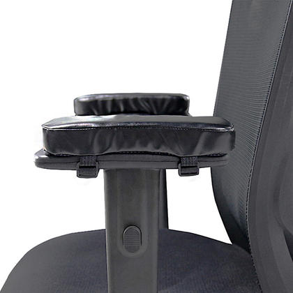 Comfy Memory Foam Chair Armrest Pads, PU Leather Surface, Black