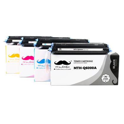Compatible HP Color LaserJet CM1015 MFP Toner Cartridges BK/C/M/Y - Moustache